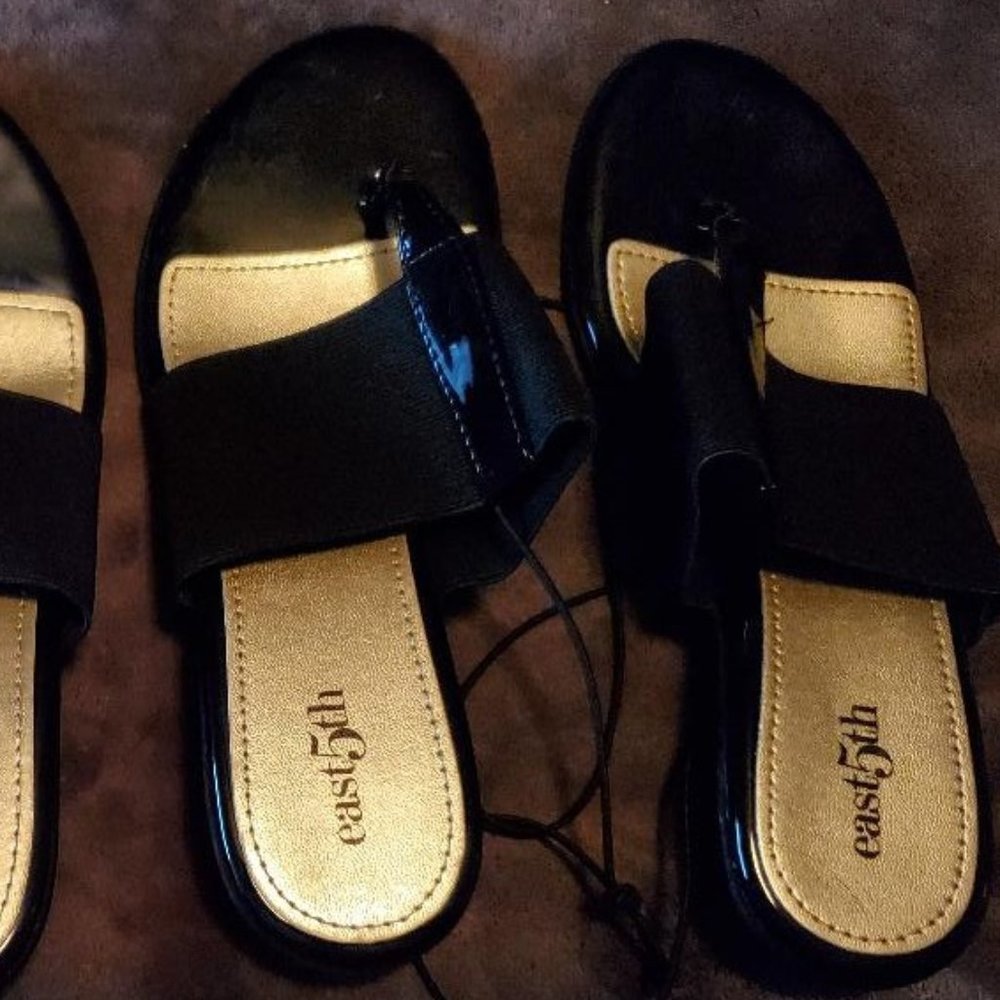 Brand New NWOT Black East 5th Sandals Size 7